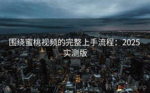 围绕蜜桃视频的完整上手流程：2025 实测版